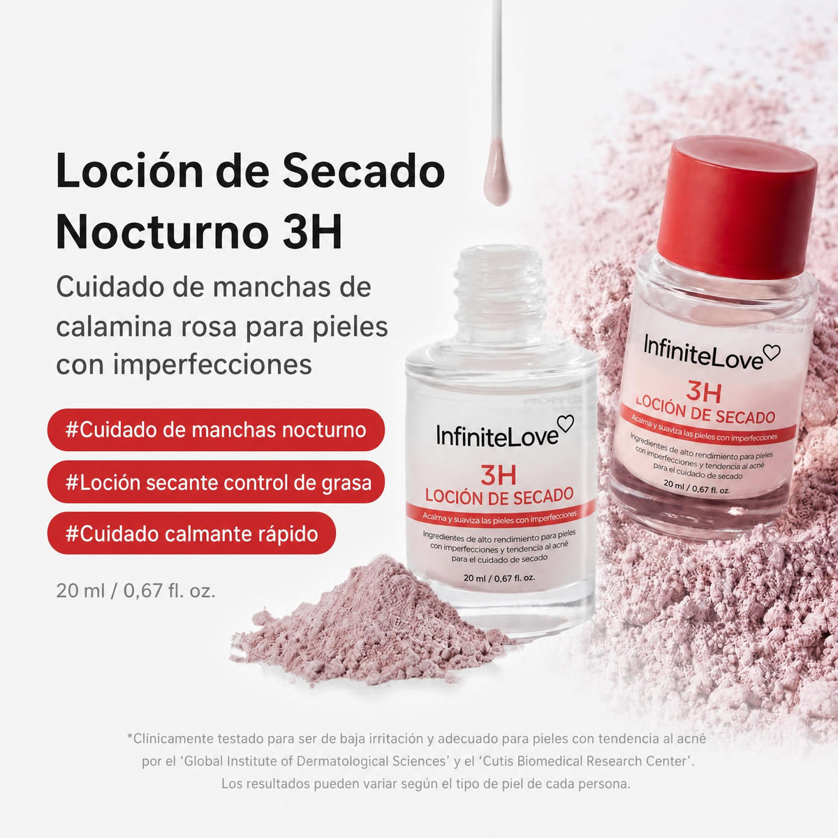 Infinitelove Bcn Punto Rosa — Loción Secante con Calamina y Ácido Salicílico 20 ml