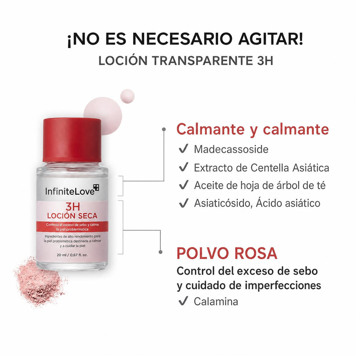 Infinitelove Bcn Punto Rosa — Loción Secante con Calamina y Ácido Salicílico 20 ml