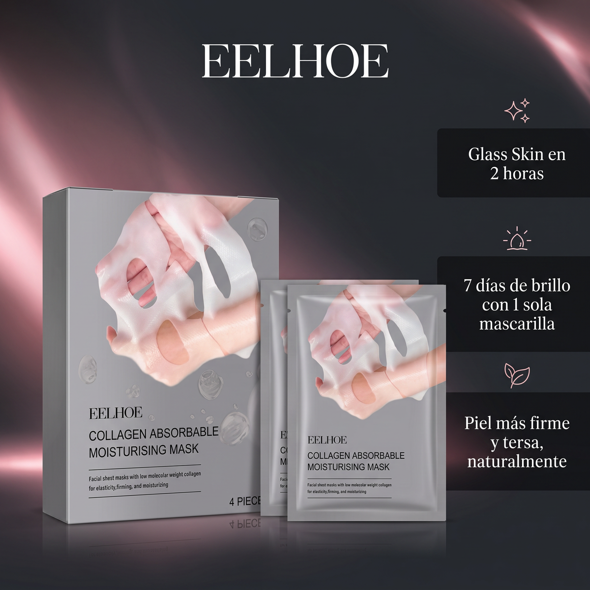 Mascarilla de Hidrogel con Colágeno (4 Mascarillas por Caja)