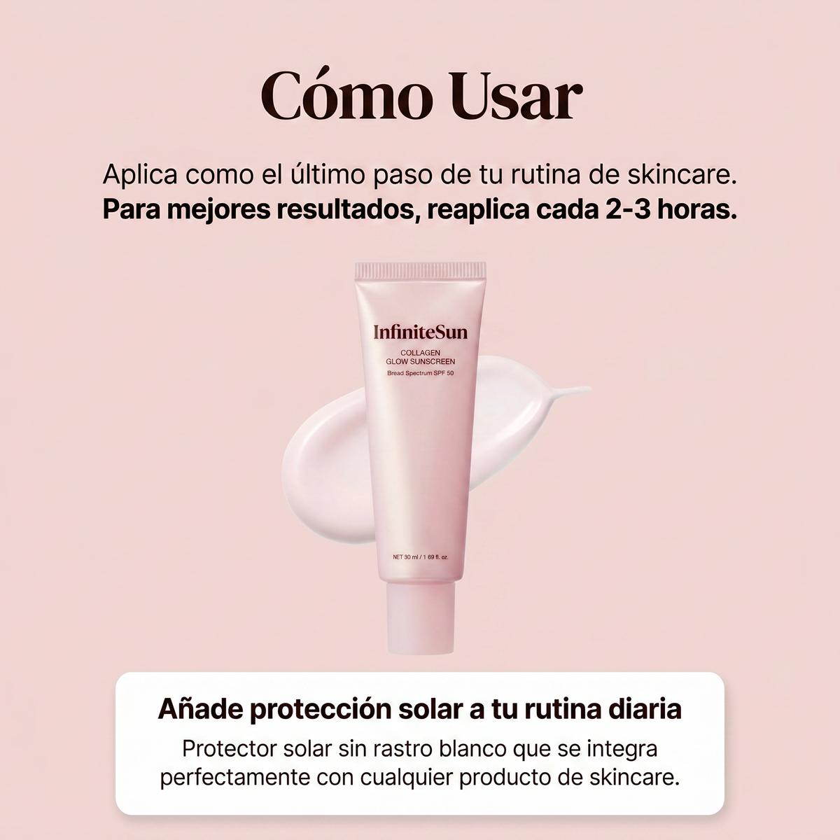 InfiniteSun - Protector Solar Facial Colágeno y Glow SPF 50