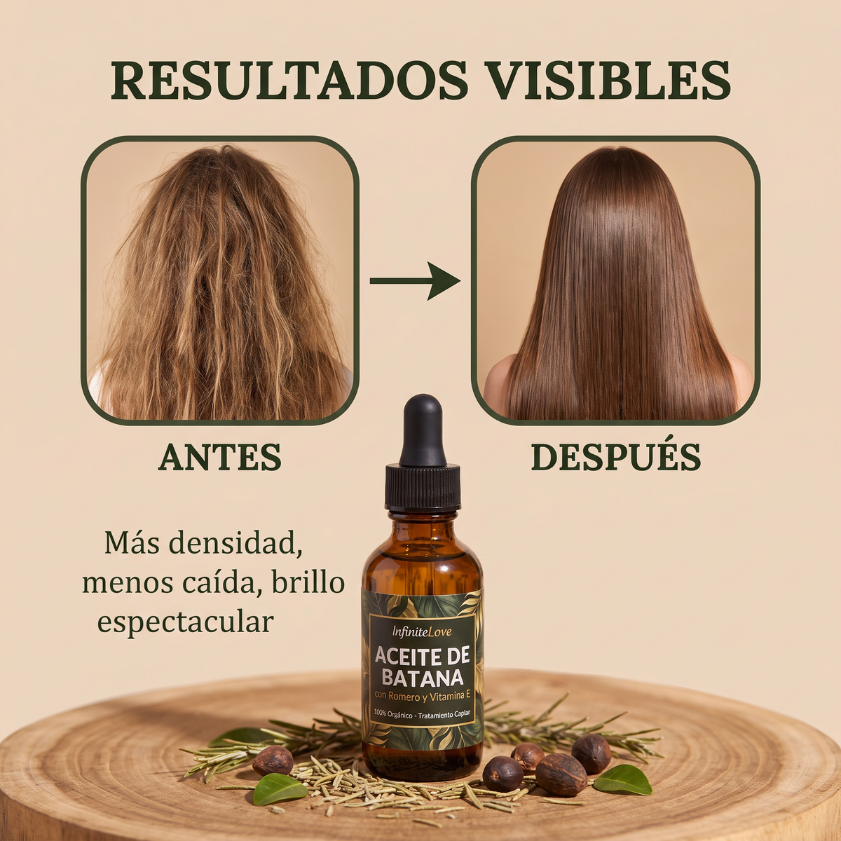 Aceite de Batana Orgánico con Romero y Vitamina E - Tratamiento Capilar 60ml