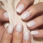 Uñas Postizas de Gel Premium Press-On Blanco Lechoso 30 Piezas - Acabado Ultra Brillante Calidad Salón