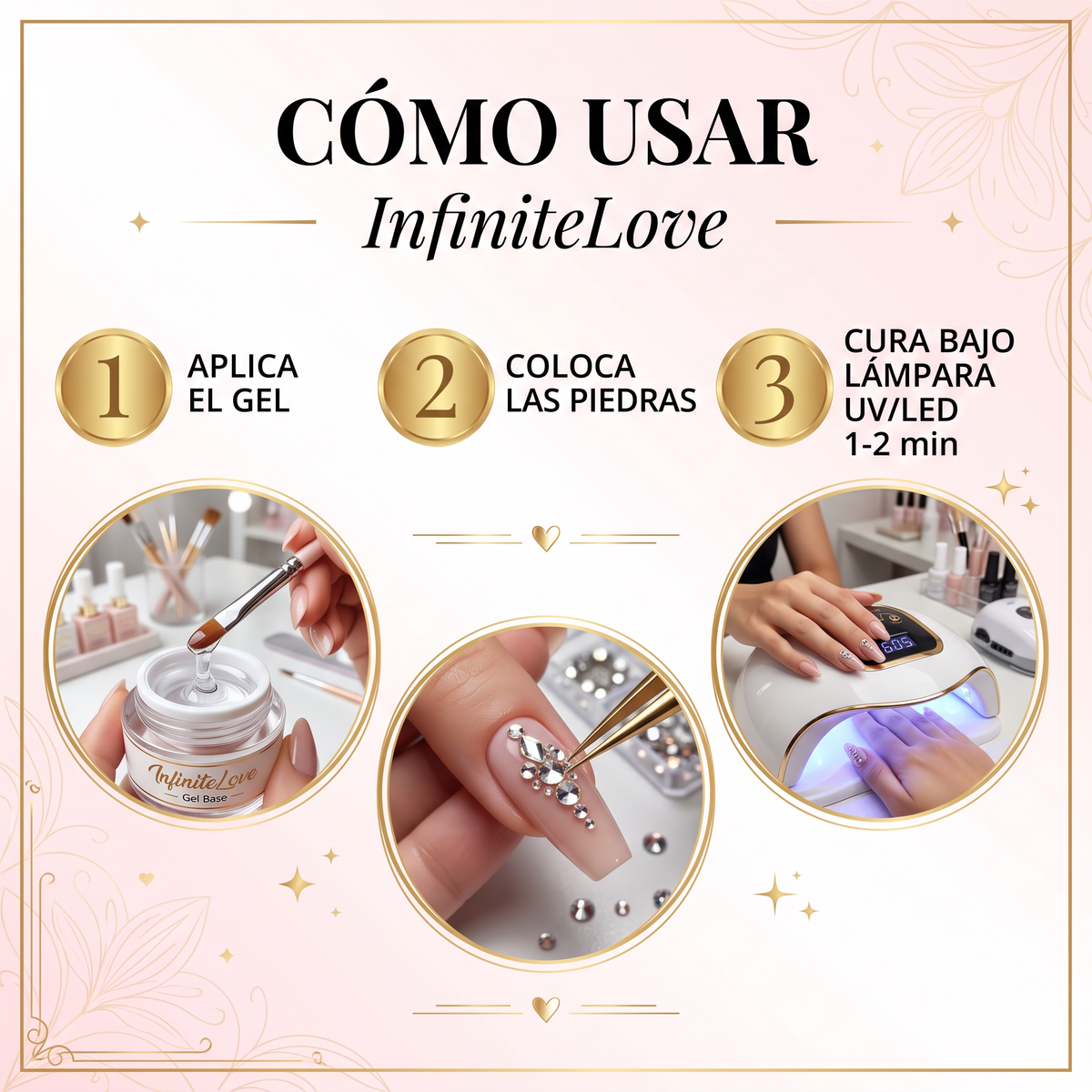 Gel Adhesivo para Piedras de Uñas con Pincel - Kit Nail Art Profesional 35g