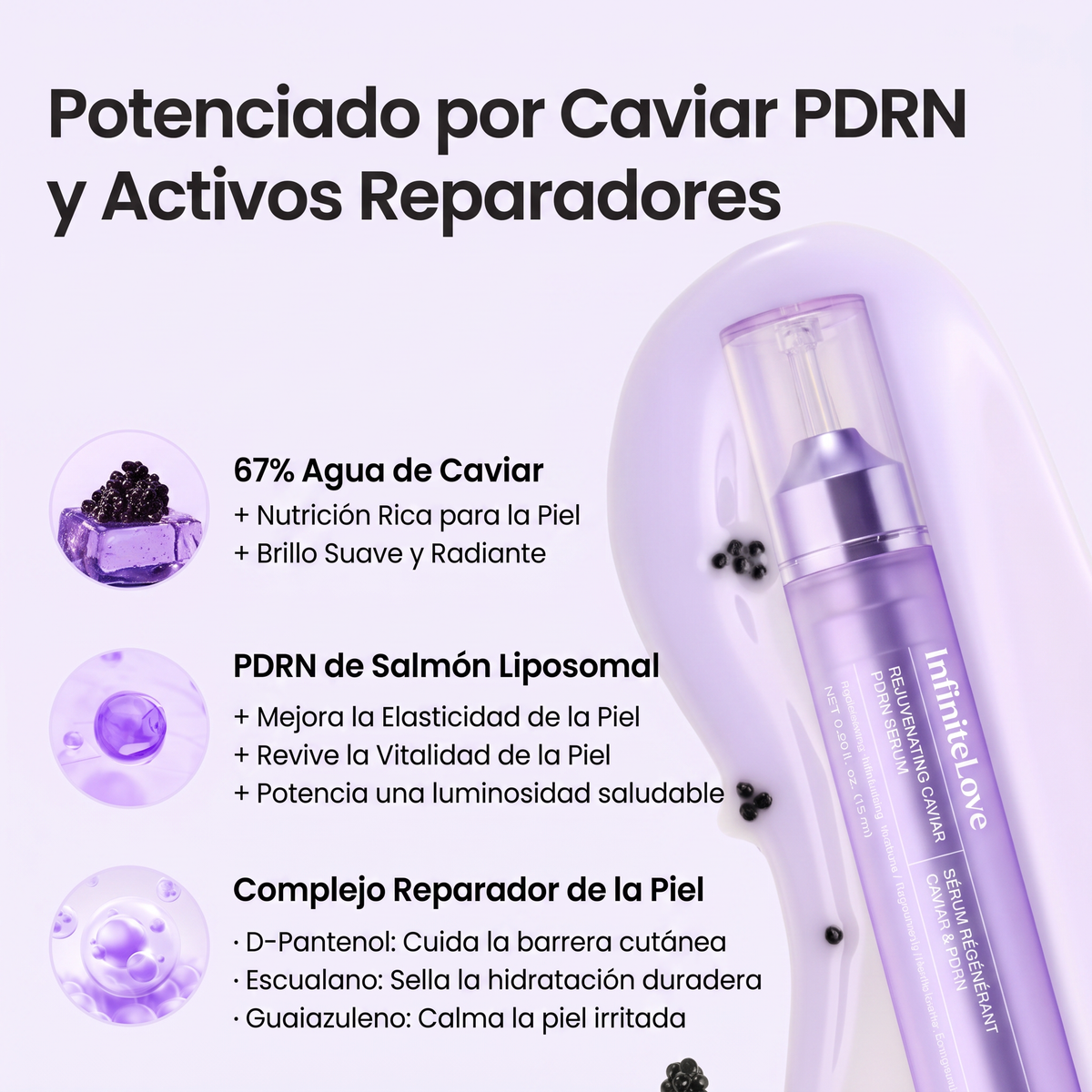 Sérum Rejuvenecedor de Caviar y PDRN - Potenciador Avanzado con 67% Agua de Caviar 15ml