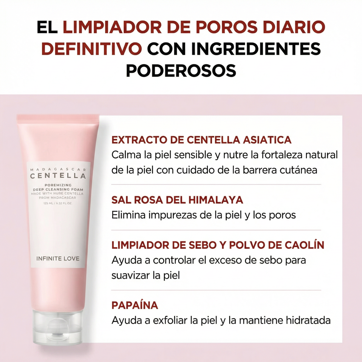Espuma Limpiadora Coreana 'Poremizing' con Centella Asiática y Sal Rosa para Desobstruir Poros y Exfoliar Suavemente