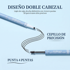 Lápiz de Cejas 3D Doble Punta - Resistente al Agua con Cepillo Espiral