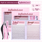 Kit de Pestañas en Racimo DIY - Estilos Idol y Brown Idol con Adhesivo Sellador y Pinzas