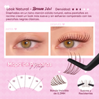 Kit de Pestañas en Racimo DIY - Estilos Idol y Brown Idol con Adhesivo Sellador y Pinzas