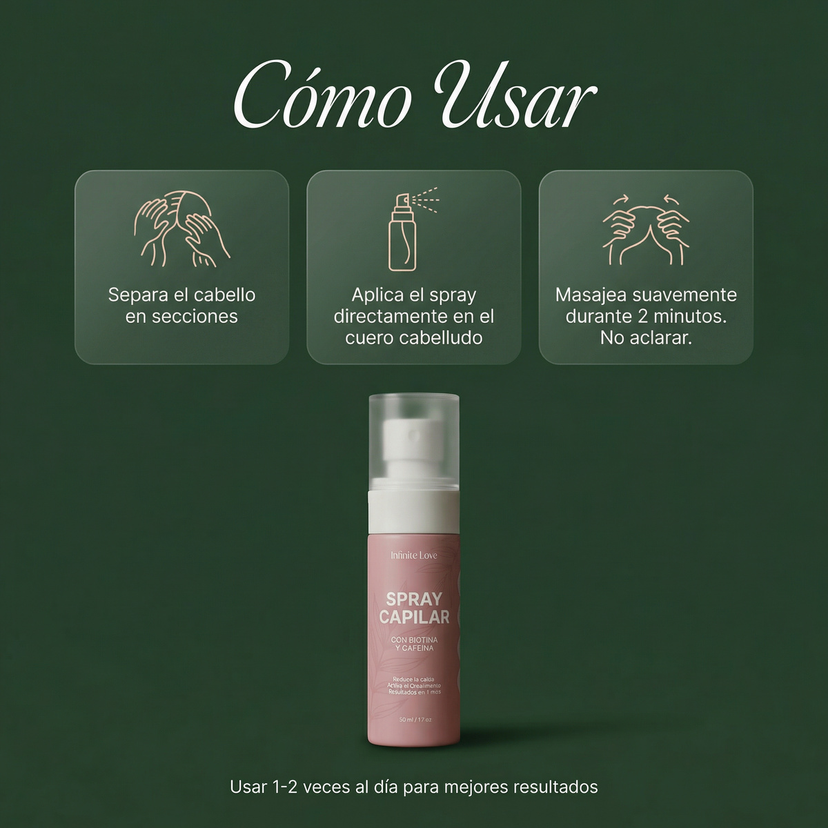 Spray Capilar Anticaída con Biotina y Cafeína – Fortalece y Reduce la Caída