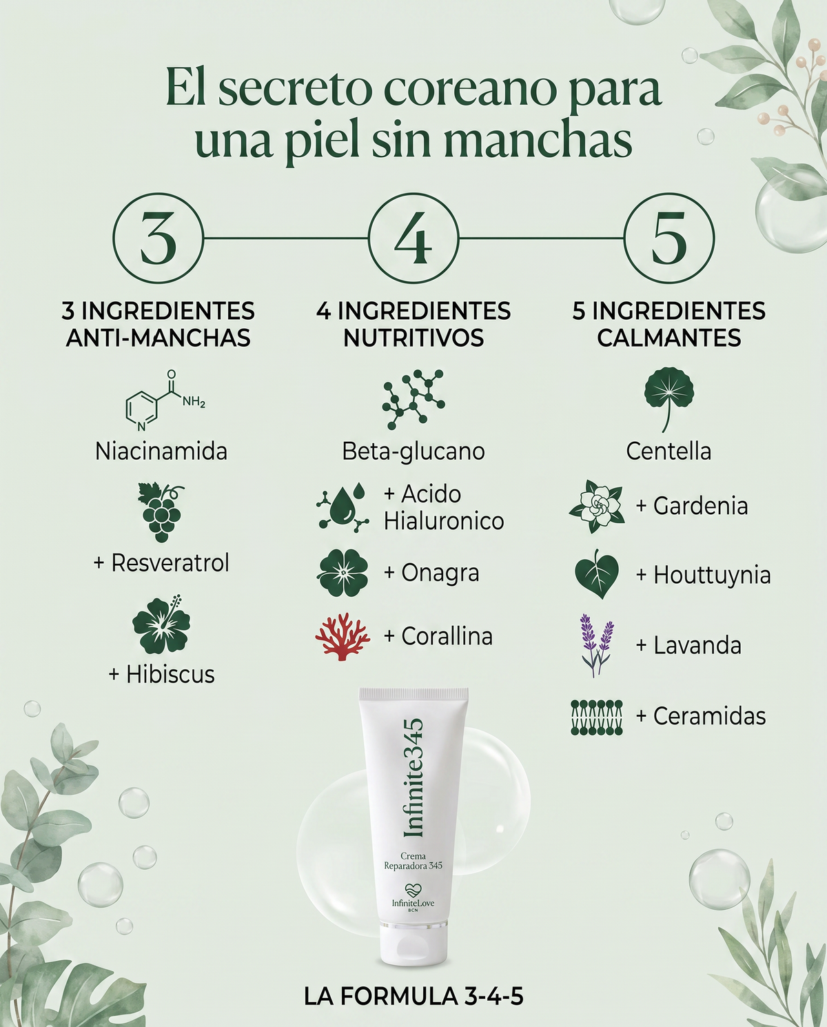 Infinite345 - Crema Reparadora Coreana Vegana