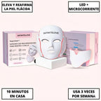 Máscara Facial Anti-Edad de 7 Colores LED y Microcorriente (EMS) para Lifting de Papada y Reafirmar Mejillas