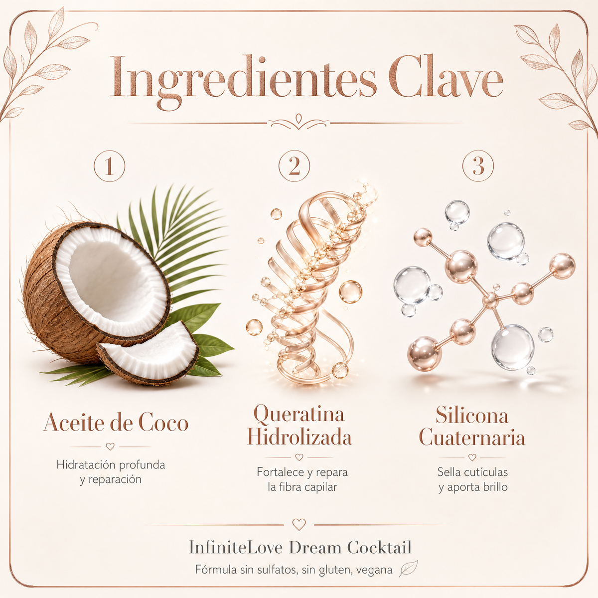Infinitelove Bcn Dream Cocktail - Tratamiento Capilar con Aceite de Coco Sin Enjuague